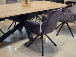 Stół Dębowy Vermont 200x100 cm - Lity Dąb 5 cm Live Edge | Noga Pająk