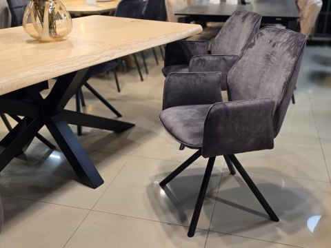 Stół Dębowy Vermont 200x100 cm - Lity Dąb 5 cm Live Edge | Noga Pająk