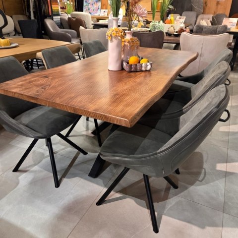 Stół Lity Jesion Asher 177x90 cm - Blat 4 cm | Live Edge & Noga Pająk