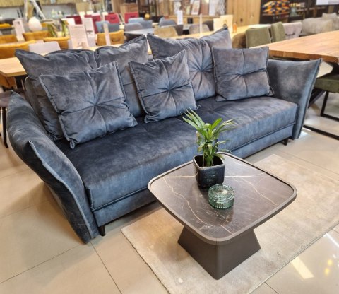 Stolik Kawowy Oskar 60x60 cm - Onyx Marmer HPL | Kolumna Grafit