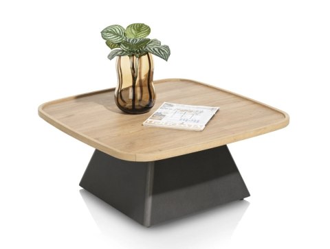 Stolik Kawowy Oskar 80x80 cm - Oak Natural Vintage HPL | Niski 35 cm
