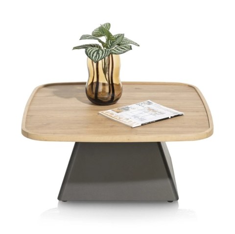 Stolik Kawowy Oskar 80x80 cm - Oak Natural Vintage HPL | Niski 35 cm