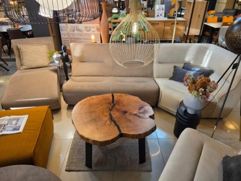 Stolik Kawowy z plastra dęby Massive Oak - Wielki Plaster Dębu w Żywicy (104x90 cm)