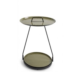 Stolik Pomocniczy Melbourne z Tacami 54 cm - Oliwkowy Metal | Coco Maison