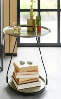 Stolik Pomocniczy Melbourne z Tacami 54 cm - Oliwkowy Metal | Coco Maison