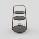 Stolik Pomocniczy / Patera James - 3-Poziomowy Metal i Drewno