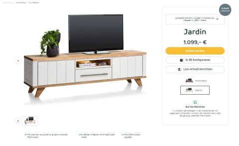 Szafka RTV / Lowboard JARDIN, 210 cm, Dąb Fornir Railway Brown + Biały MDF, Oświetlenie LED