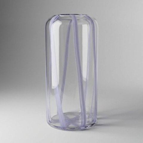 Szklana Waza/ wazon Lila 30 cm - Lawendowe Smugi | COCOmaison