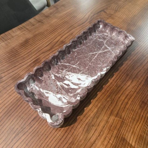 Taca Marmurowa Koa 54 cm - Czerwony Marmur Levanto | Coco Maison Marble