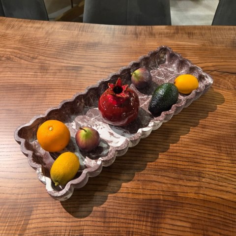 Taca Marmurowa Koa 54 cm - Czerwony Marmur Levanto | Coco Maison Marble