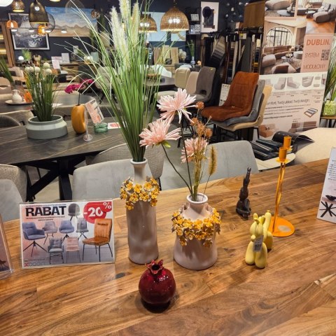 Wazon Dekoracyjny Flower Power 36 cm - Wysoki Różowy z Aplikacją 3D | Coco Maison