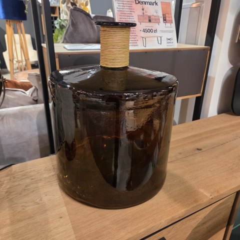 Wazon Szklany Diego 45 cm - Miedziany Recykling i Rafia | Coco Maison