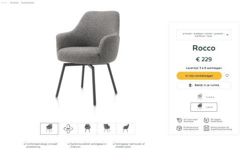 [na zamówienie] Fotel obrotowy Rocco z podłokietnikami, tkanina Brioni boucle kolor wątrobowy, nogi metal grafit