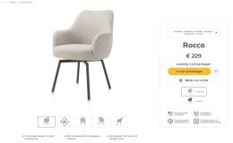 [na zamówienie] Fotel obrotowy Rocco z podłokietnikami, tkanina Brioni boucle kremowy, nogi metal grafit