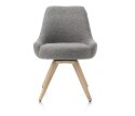 [na zamówienie] Krzesło obrotowe Rocco bez podłokietników, tkanina Brioni boucle kolor szary,, nogi dąb naturalny