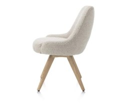 [na zamówienie] Krzesło obrotowe Rocco bez podłokietników, tkanina Brioni boucle kremowy, nogi metal grafit