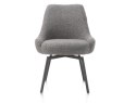 [na zamówienie]Krzesło obrotowe Rocco bez podłokietników, tkanina Brioni boucle kolor szary, nogi metal grafit