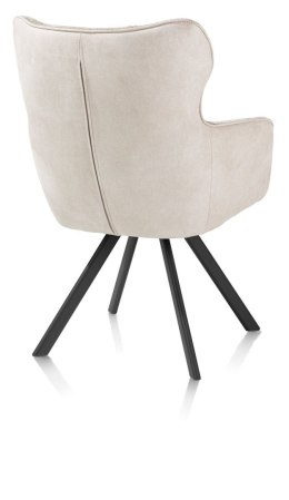 [od ręki] Krzesło Jadalniane Obrotowe Joah Habufa (4 Nóżki, Tapicerka Mikrofibra Calabria Champagne/Szenila Enzo)