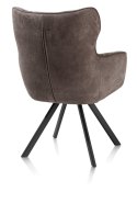 [od ręki] Krzesło Jadalniane Obrotowe Joah Habufa (4 Nóżki, Tapicerka Mikrofibra Calabria Lava/Szenila Enzo)
