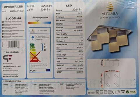 Lampa przysufitowa Alclara BLOOM LED24W ChromAkryl Lampa przysufitowa Alclara BLOOM LED24W ChromAkryl