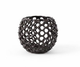 Ażurowa Osłonka Ceramiczna COCO maison Honeycomb - Szara, 21,5 cm