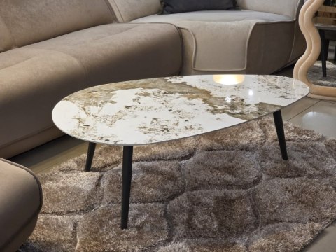 Designerski Stolik Kawowy ROMA 120 cm - Ceramika na Szkle Hartowanym | COCO maison