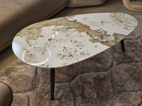 Designerski Stolik Kawowy ROMA 120 cm - Ceramika na Szkle Hartowanym | COCO maison