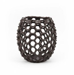 Duża Osłonka Ceramiczna COCO maison Honeycomb - Szara, 28 cm