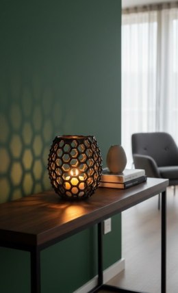 Duża Osłonka Ceramiczna COCO maison Honeycomb - Szara, 28 cm