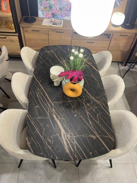 [K] Fotel Jadalniany Habufa Astoria - Tkanina Livigno, Kolor Kremowy