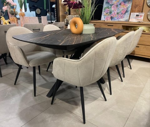 [K] Fotel Jadalniany Habufa Astoria - Tkanina Livigno, Kolor Kremowy