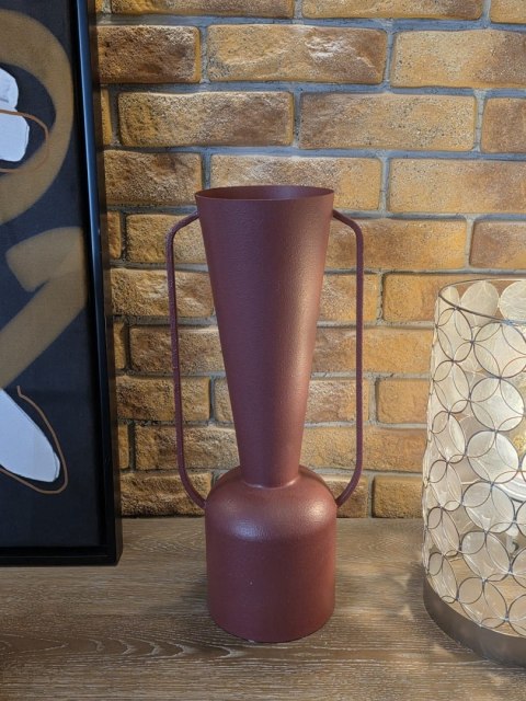 Industrialny Wazon Metalowy CORA 45 cm - Burgundowy Mat | COCO maison