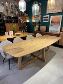 [K, od ręki] Stół Hybrydowy Arvada & Almora 250 cm - Lity Dąb | Lakier Platinum