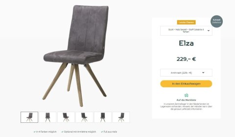 Krzesło Henders Hazel Elza wybór tapicerki