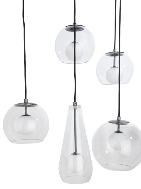 Nowoczesna Lampa Wisząca COCO maison Boris – 7 Punktów Świetlnych, Szara