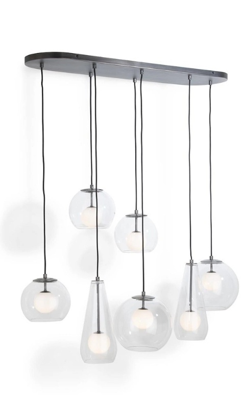 Nowoczesna Lampa Wisząca COCO maison Boris – 7 Punktów Świetlnych, Szara