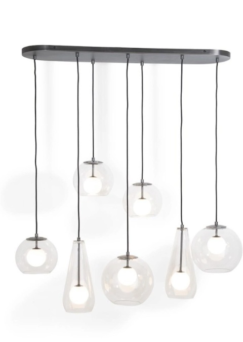 Nowoczesna Lampa Wisząca COCO maison Boris – 7 Punktów Świetlnych, Szara