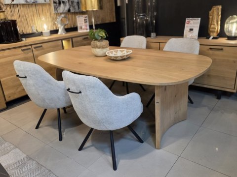 Obrotowy Fotel Eva Habufa - Tkanina Livigno, Rdzeń Sprężynowy, Kolor Kamyk (Pebble) jasnoszary