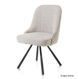 Obrotowy Fotel Jadalniany Habufa Eva - Tkanina Livigno Cream