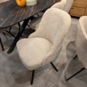 Obrotowy Fotel Jadalniany Habufa Eva - Tkanina Livigno Cream
