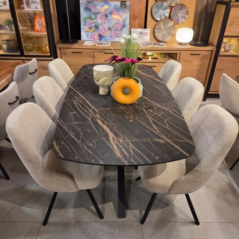 Obrotowy Fotel Jadalniany Habufa Eva - Tkanina Livigno Cream