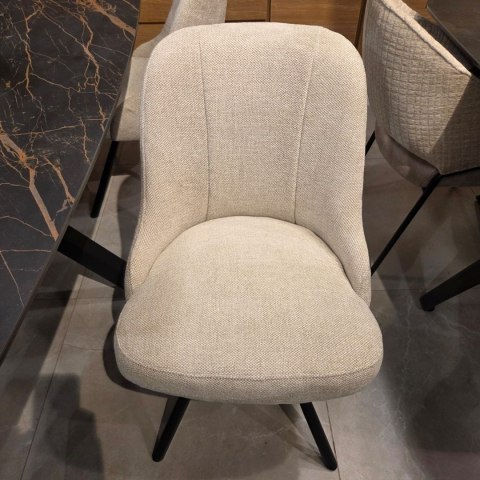 Obrotowy Fotel Jadalniany Habufa Eva - Tkanina Livigno Cream