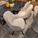 Obrotowy Fotel Jadalniany Habufa Eva - Tkanina Livigno Cream