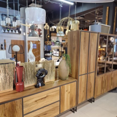 [R] Wąska Witryna Trapani Henders & Hazel - Smoked Mango, Loftowy Design (210 cm)