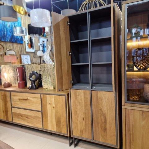 [R] Wąska Witryna Trapani Henders & Hazel - Smoked Mango, Loftowy Design (210 cm)