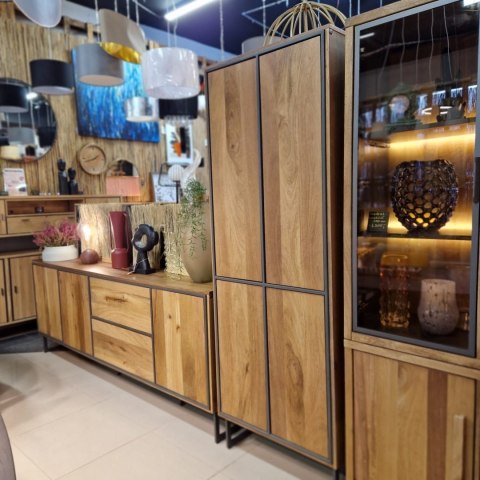 [R] Wąska Witryna Trapani Henders & Hazel - Smoked Mango, Loftowy Design (210 cm)