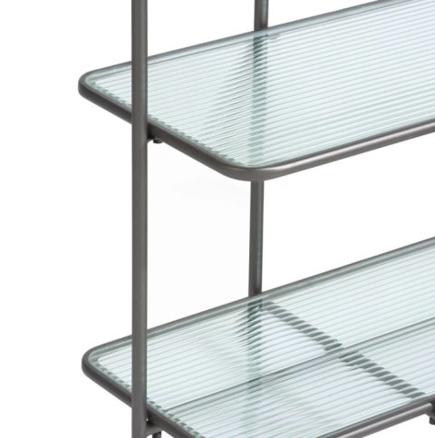 Stylowy Regał COCO maison Louis - Szkło Ondulowane i Metal, 110 cm