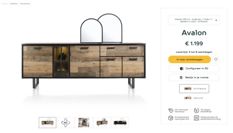 (M,defekt #1) Komoda 230 cm H&H AVALON/ Avalox driftwood