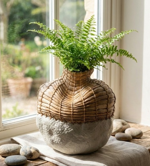 Waza/ wazon Ręcznie Robiona Anderson 23 cm - Styl Vintage / Raisin Wave