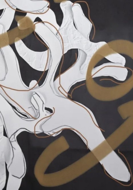 Wielkoformatowy Obraz na Welurze COCO maison Dancing Notes - 120x120 cm